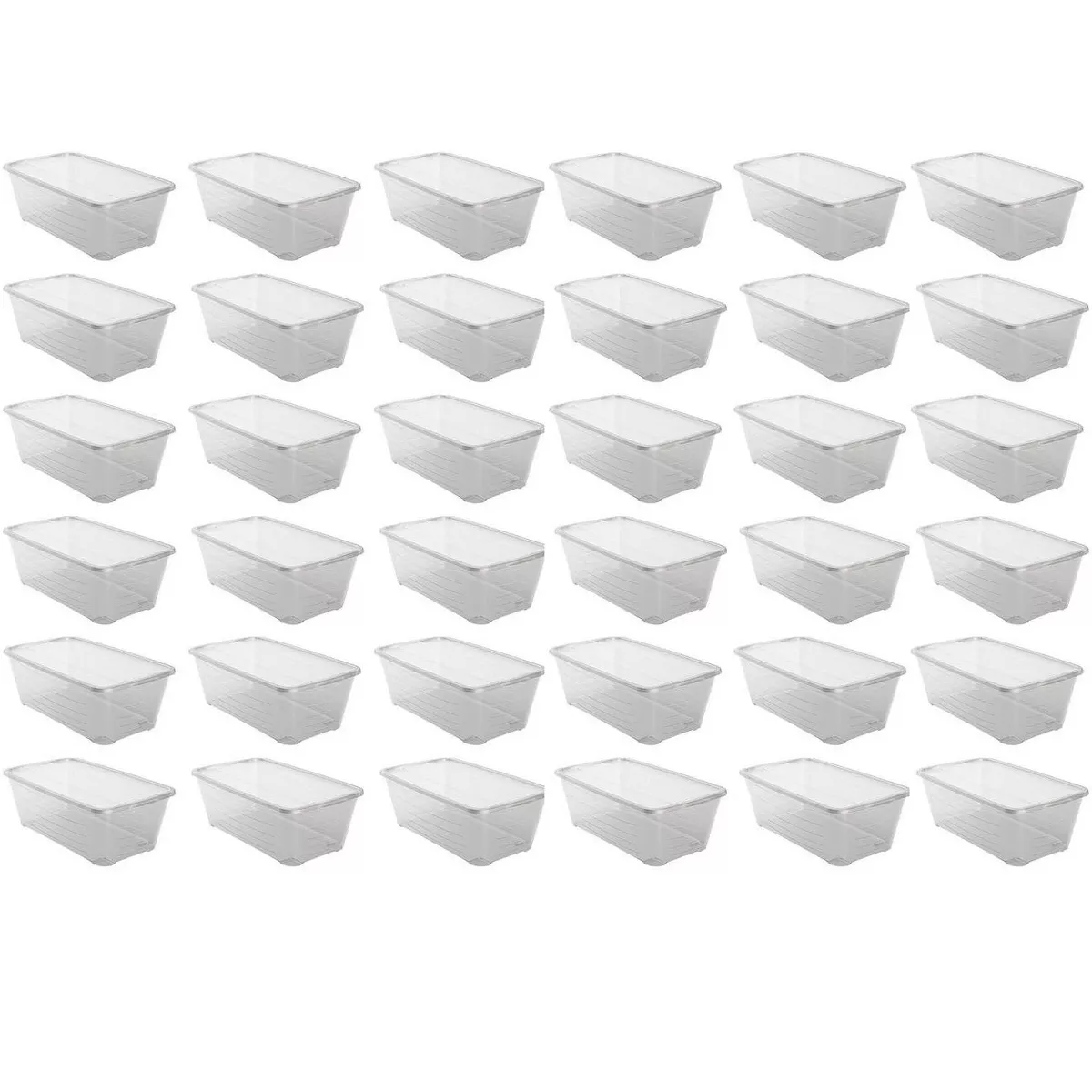 Life Story 6 Quart Stacking Storage Box Bin Clear Container with Lid, 36 Pack