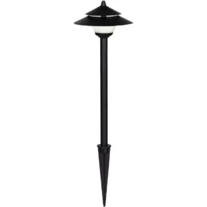 John Timberland Pagoda Textured Black 8-Piece LED Landscape Path Light Set