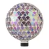 Alpine 11" Colorful Teardrop Glass Gazing Globe with Mosaic Flower Design