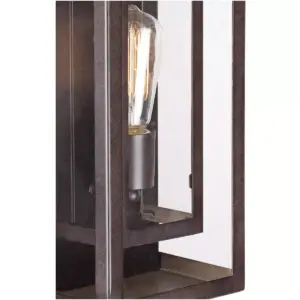 Possini Euro Design Modern Outdoor Wall Light Fixture Bronze Double Box 15 1/2