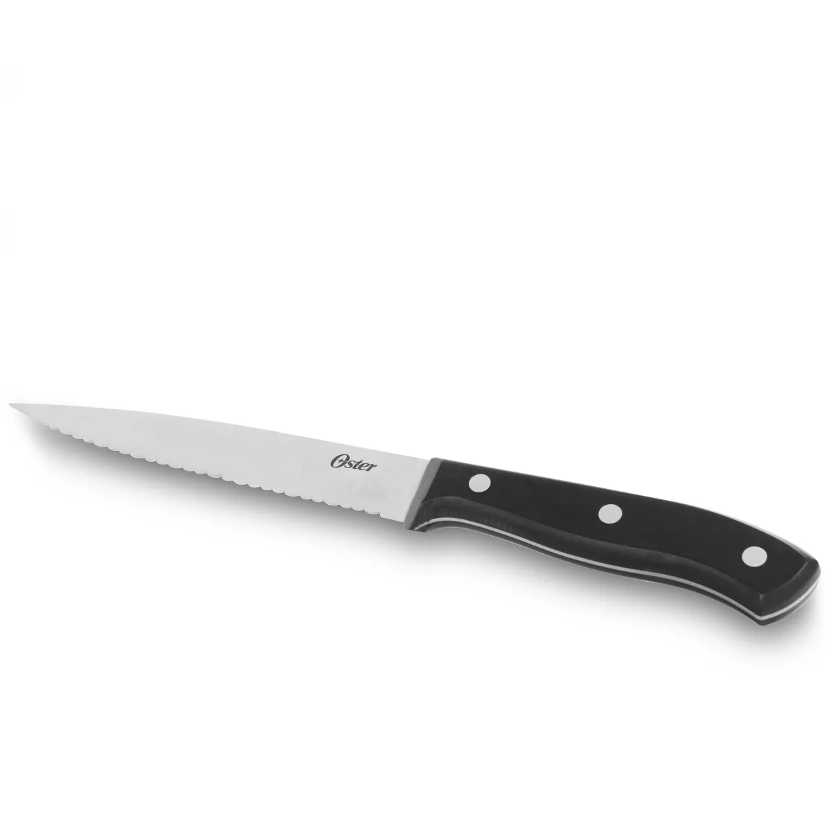 Oster Evansville 22 Piece Stainless Steel Cutlery Set with Rubber Wood Storage Block