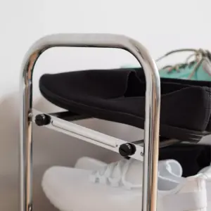 IRIS 5 Tier Supreme Metal Shoe Rack Silver