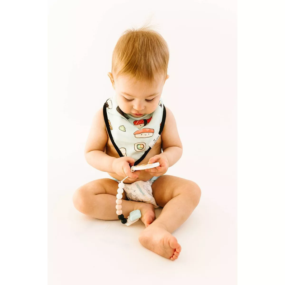 Loulou Lollipop Muslin Bandana Bib Set - Sushi/Taco