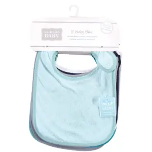 Hudson Baby Infant Boy Rayon from Bamboo Terry Bibs, Navy Teal, One Size