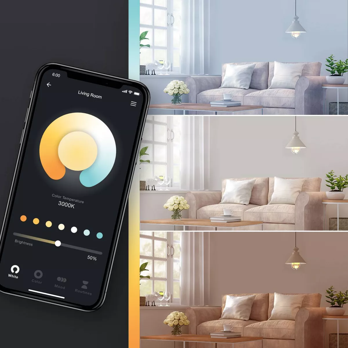 Smart 2pk 60W Equivalent LED Wi-Fi Enabled Voice Activated A19 E26 Light Bulb