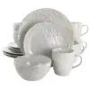 Gibson Elite Naturalia 16 Piece Stoneware Dinnerware Set in Light Grey