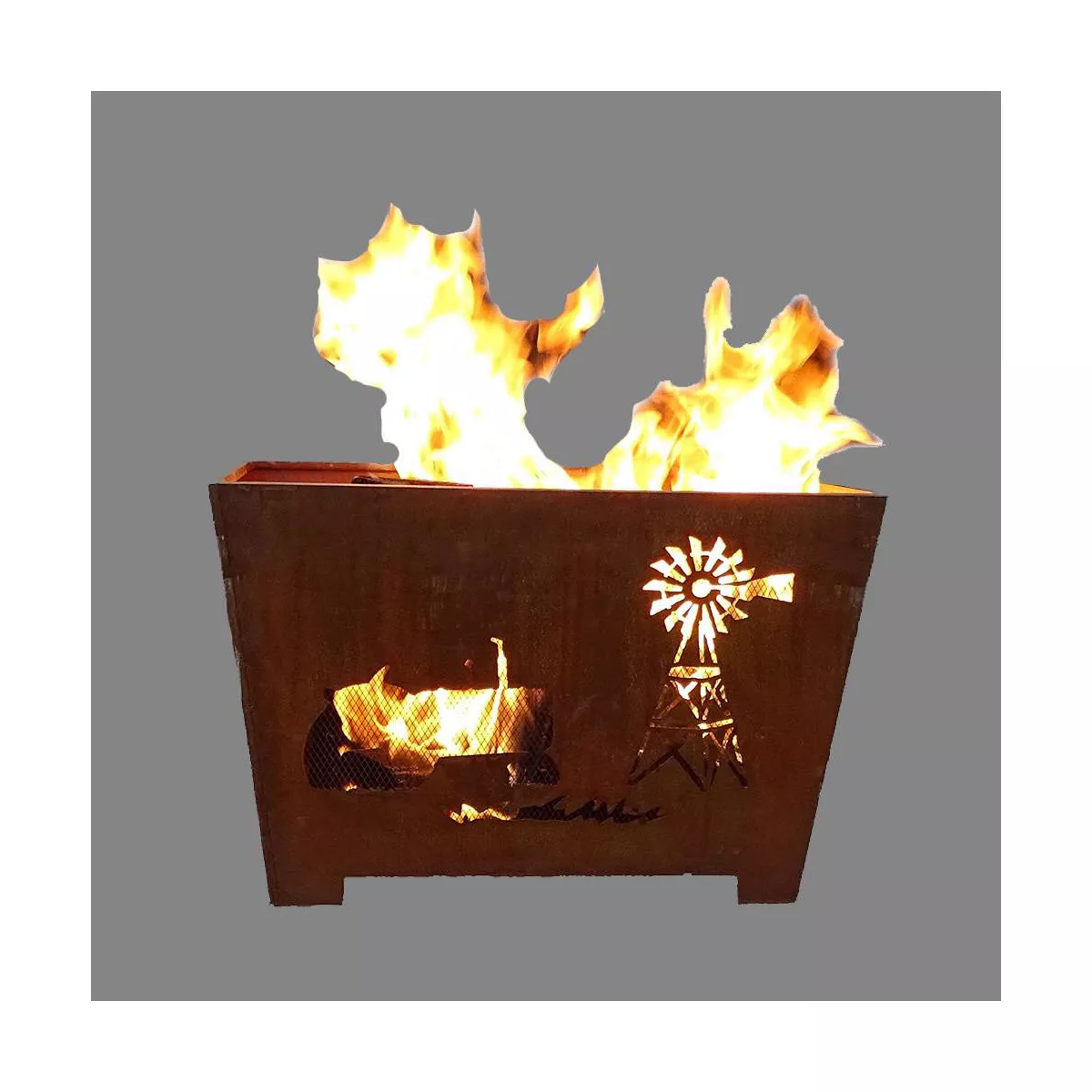 Laser Cut Farm Fire Basket Bronze - Esschert Design