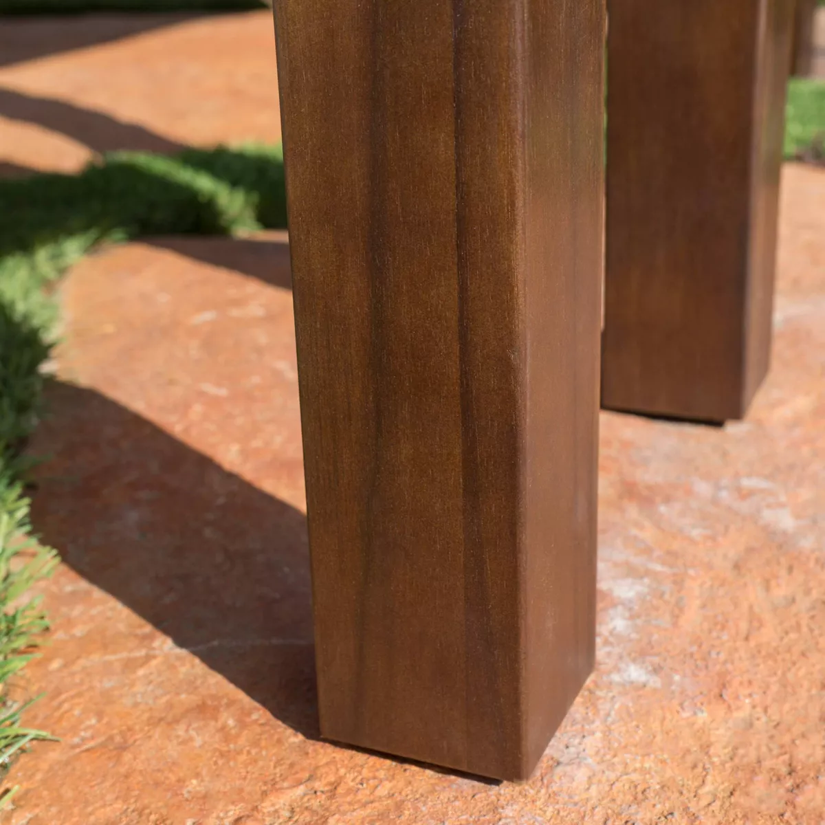 Manila Rectangle Acacia Wood Dining Table Dark Brown - Christopher Knight Home