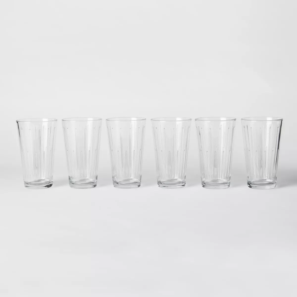 16oz 6pk Tall Pressed Glass Tumblers - Threshold™