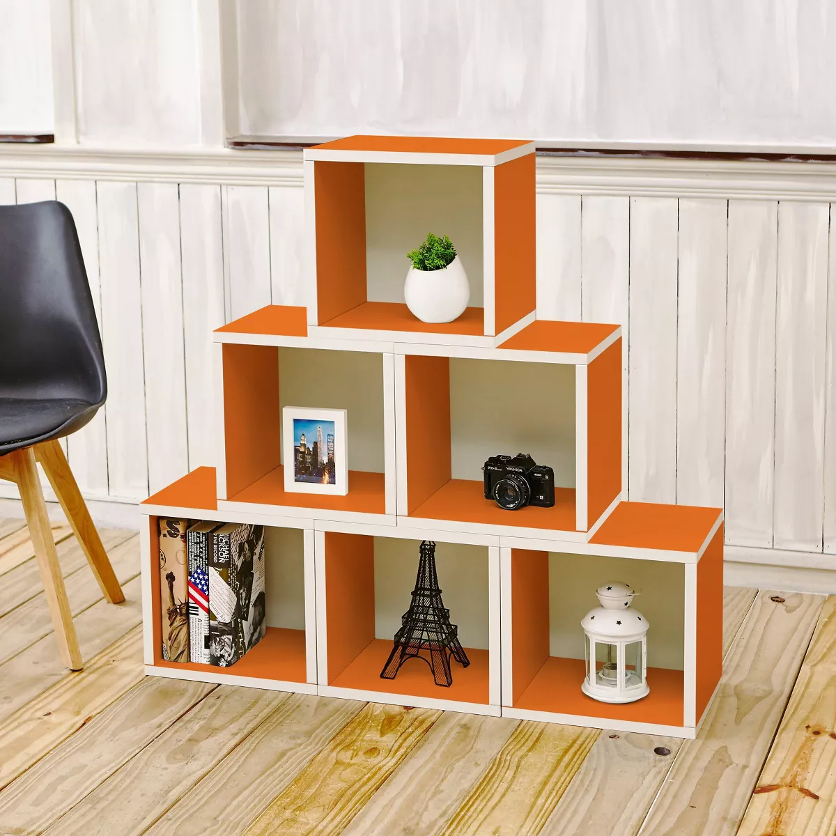 Way Basics Stackable Eco Cube Storage Cubby Organizer Orange