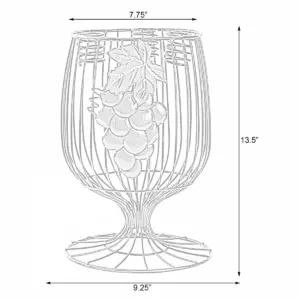 Vintiquewise Vintage Decorative Metal Wire Goblet Shaped Freestanding Wine Bottle and Cork Holder