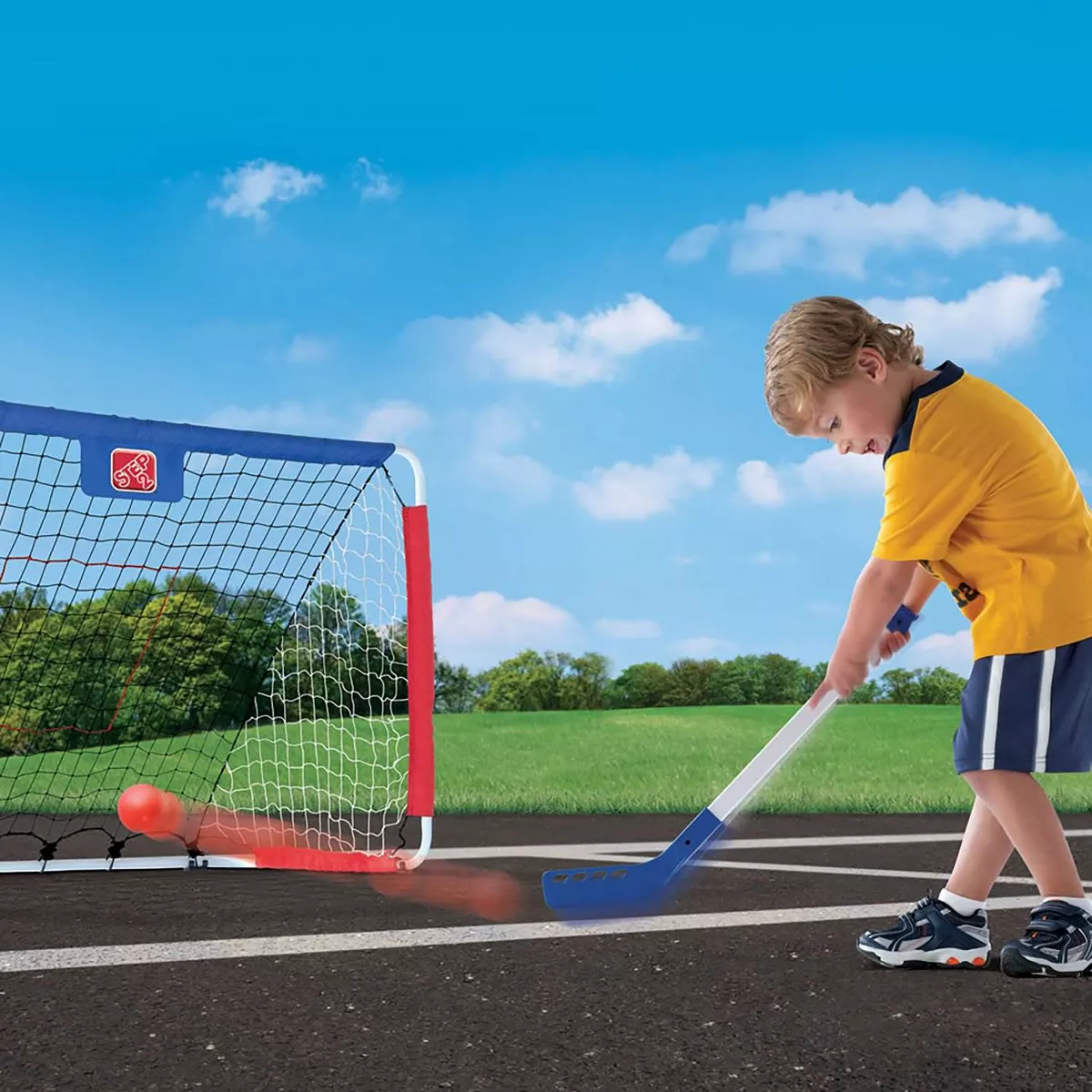 Step2 Kid Child Outdoor Kickback Soccer Hockey Training Goal and Pitchback Net