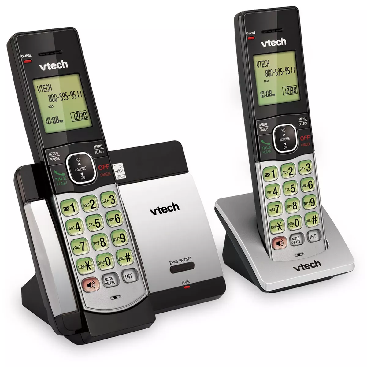 VTech DECT 6.0 Expandable Cordless Phone w/ 2 Handsets - Silver CS5119-2