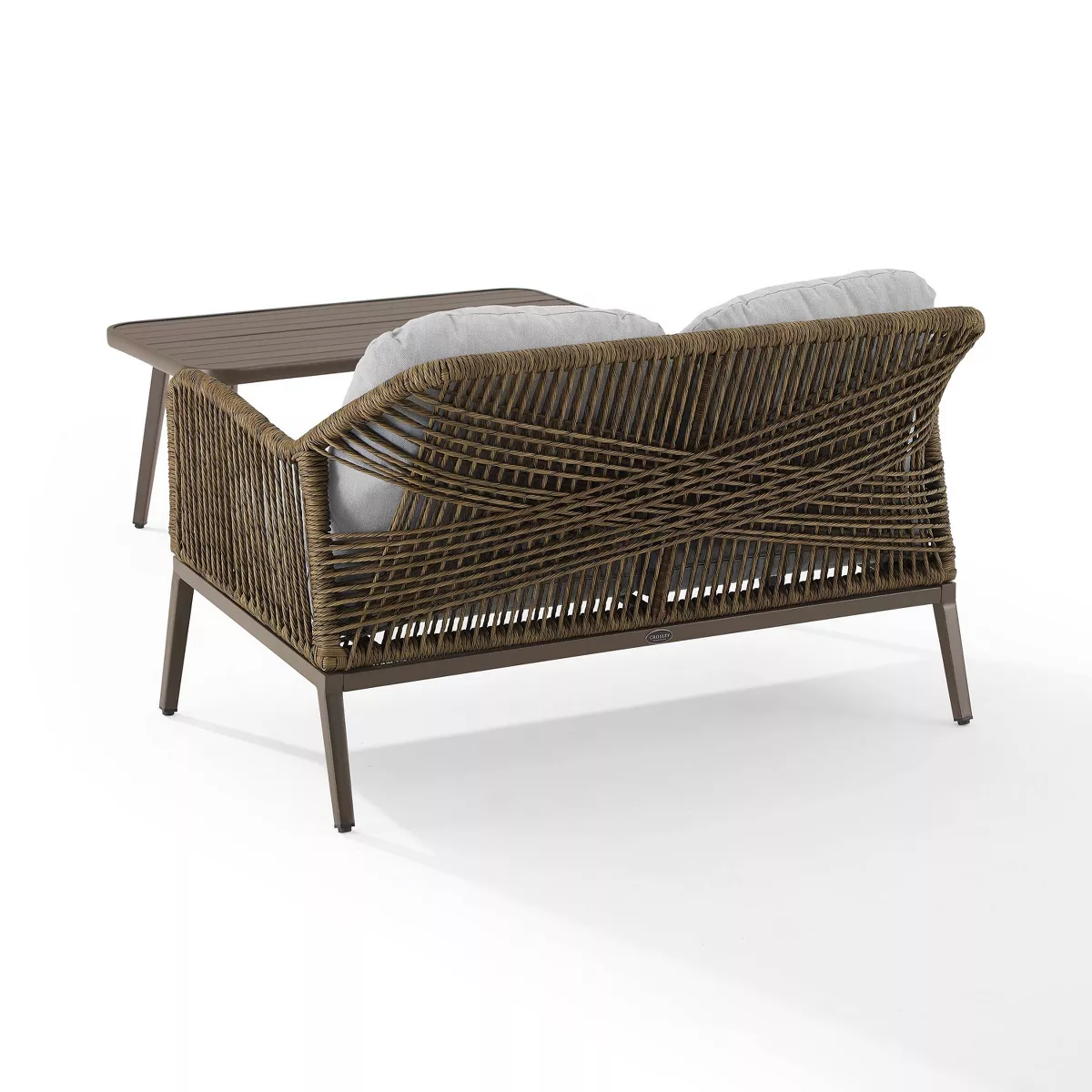 Haven 2pc Outdoor Wicker Conversation Set - Light Gray - Crosley
