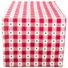 72"x14" Star Check Table Runner Red/White - Design Imports