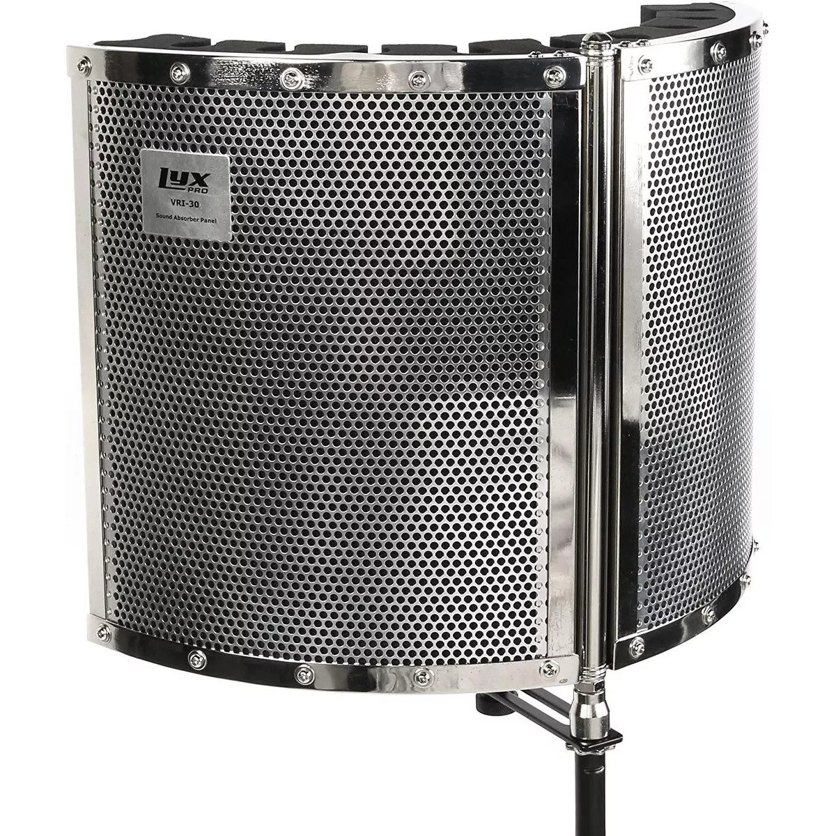 LyxPro VRI-30 Sound Absorbing and Vocal Recording Microphone Isolation Shield Panel For Home Office and Studio Portable & Foldable Stand Mount Adjustable