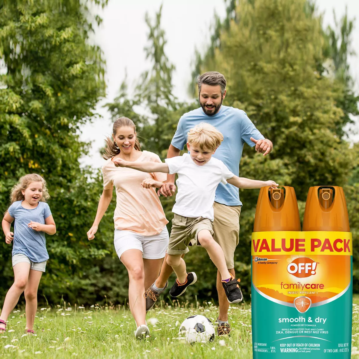 OFF! 4oz 2ct FamilyCare Insect Repellent Smooth & Dry