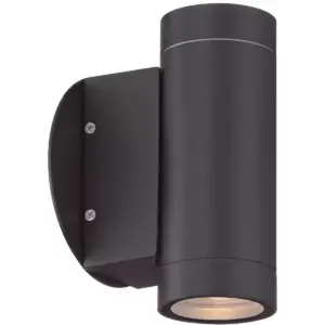 Possini Euro Design Modern Outdoor Wall Light Fixture Matte Black Cylinder 6 1/2