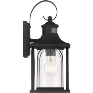 John Timberland Mission Outdoor Wall Light Fixture Textured Black 14 1/4