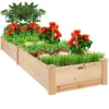 Best Choice Products 8x2ft OutdoorWooden Raised Garden Bed Planter for Grass, Lawn, Yard - Natural
