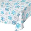 Snowflake Swirls Plastic Tablecloth Blue
