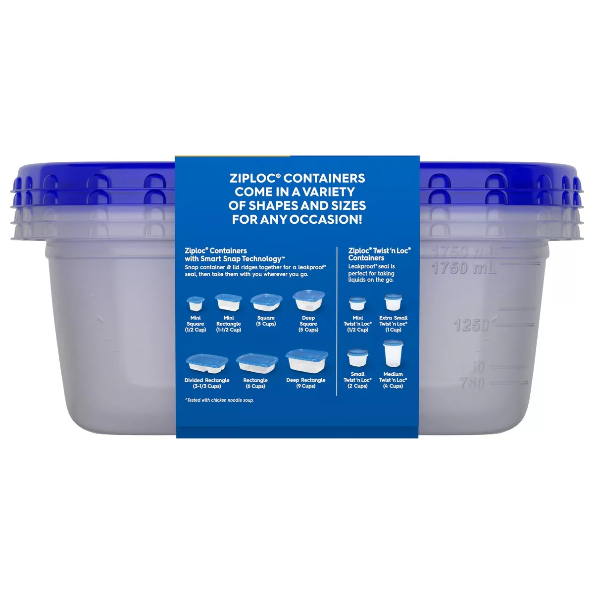 Ziploc Large Rectangle - 2ct Containers