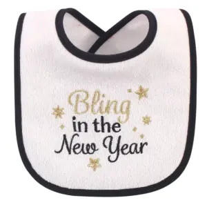 Hudson Baby Infant Girl Cotton Terry Drooler Bibs with Fiber Filling 10pk, Holiday Girl I Am One, One Size