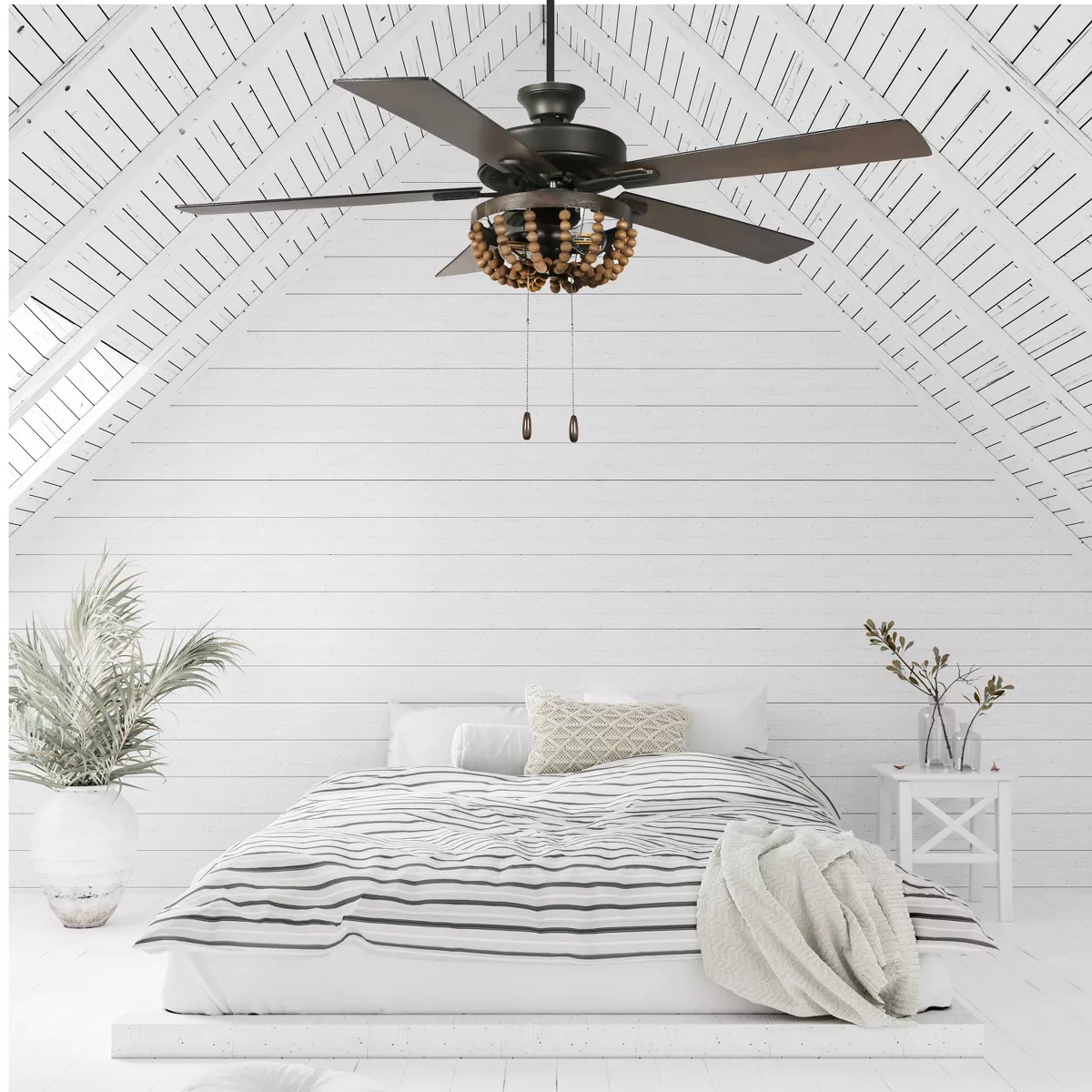 52" LED 5-Blade Wooden Chandelier Lighted Ceiling Fan - River of Goods