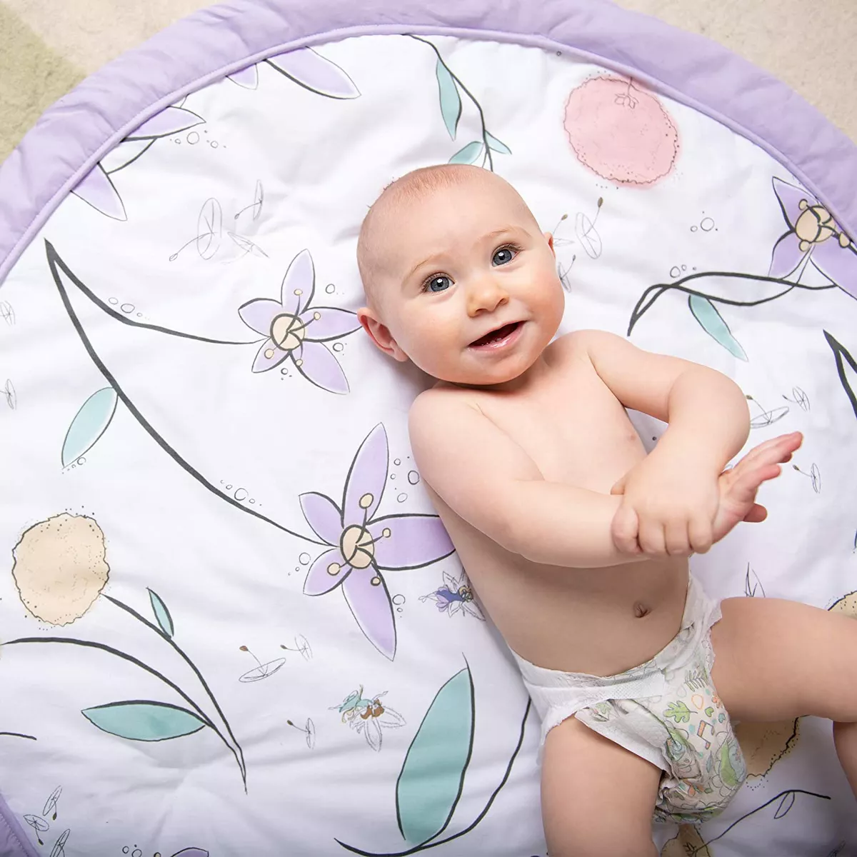 JumpOff Jo - Round Baby Floor Mat for Tummy Time, Play, and More, 36