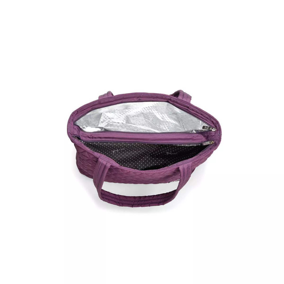 Fit & Fresh Metro Quilted Tote with Lunch Compartment - Plum