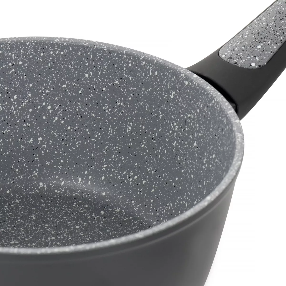 Oster 1.7 Quart Non Stick Saucepan with Glass Lid in Grey