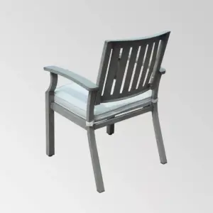 Lombok 2pk Aluminum Modern Dining Chair Dark Gray/Silver - Christopher Knight Home