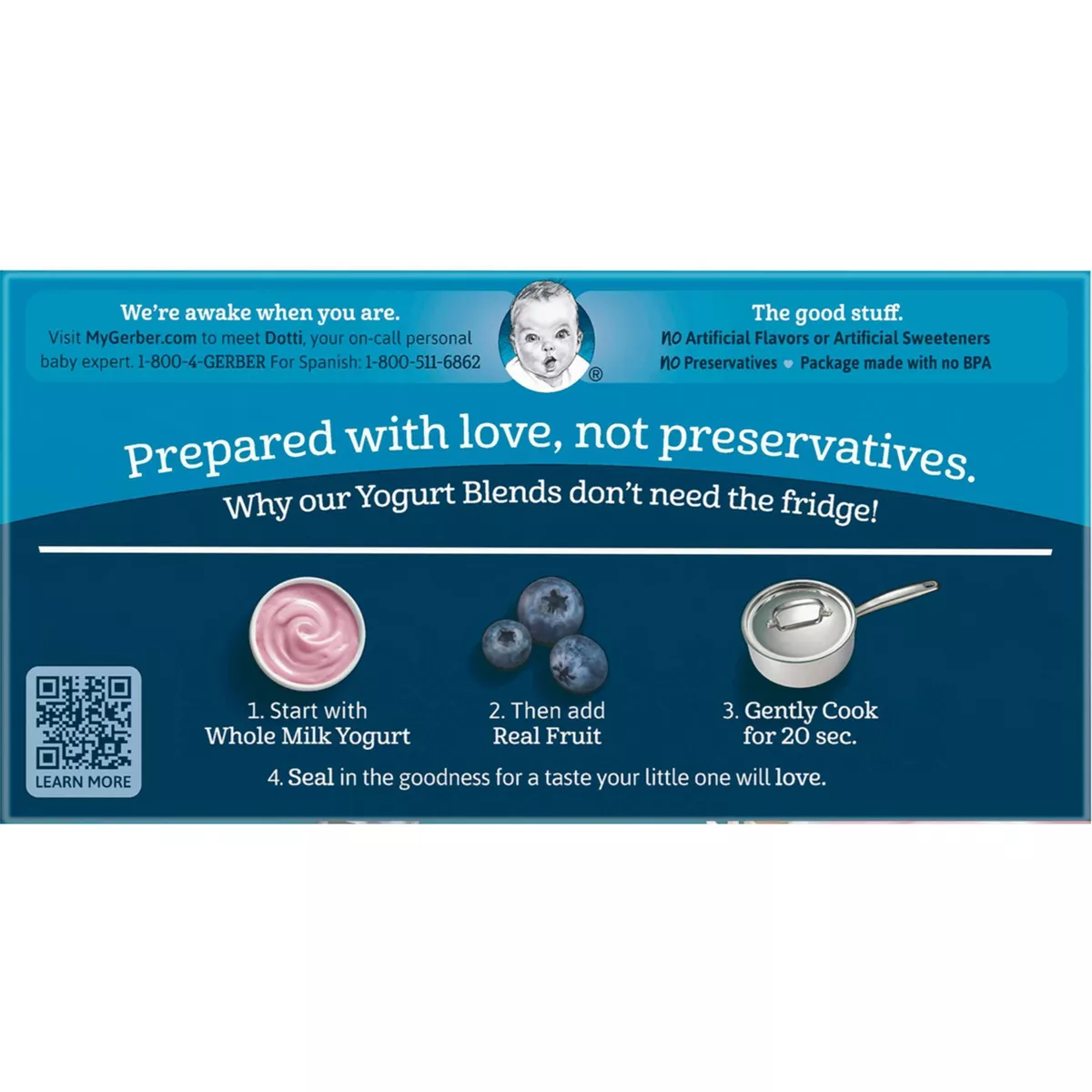 Gerber Crawler Yogurt Blends 4pk Blueberry with Whole Grains - 14oz