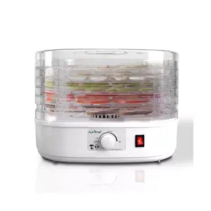 NutriChef PKFD06 Kitchen Countertop Electric Food Dehydrator Preserver Machine with Adjustable Temperature Control and 5 Stackable Tray Racks (2 Pack)