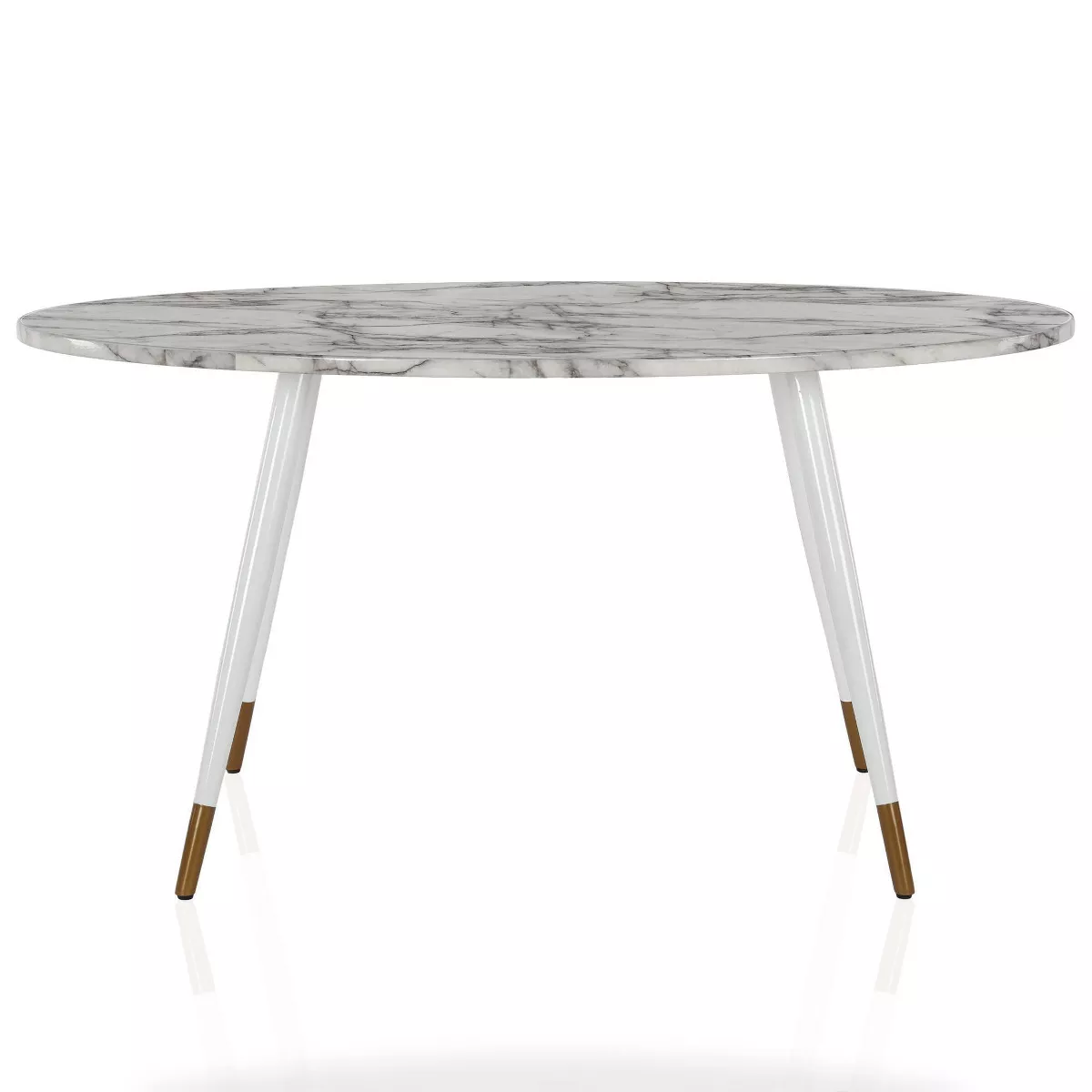 Amari Oval Faux Marble Dining Table White - CosmoLiving by Cosmopolitan