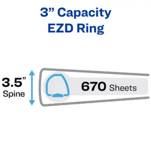 Avery Framed View Heavy-Duty Binder w/Locking 1-Touch EZD Rings 3