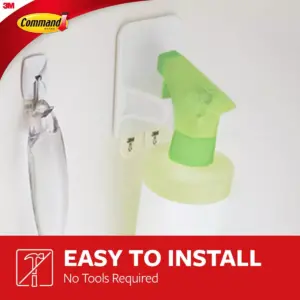 Command 2 Hangers/4 Strips per pk Spray Bottle Hangers White
