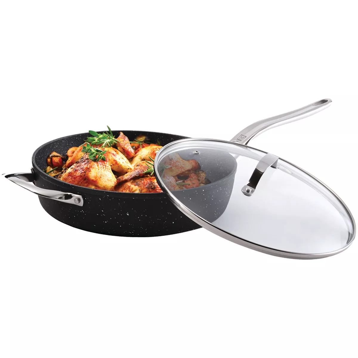 The Rock Deep Fry Pan with Glass Lid - 11