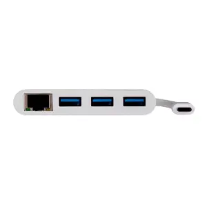 Monoprice USB-C 3-Port USB Hub - White With Wired Gigabit Ethernet Port, USB 3.0 Speeds - Select Series