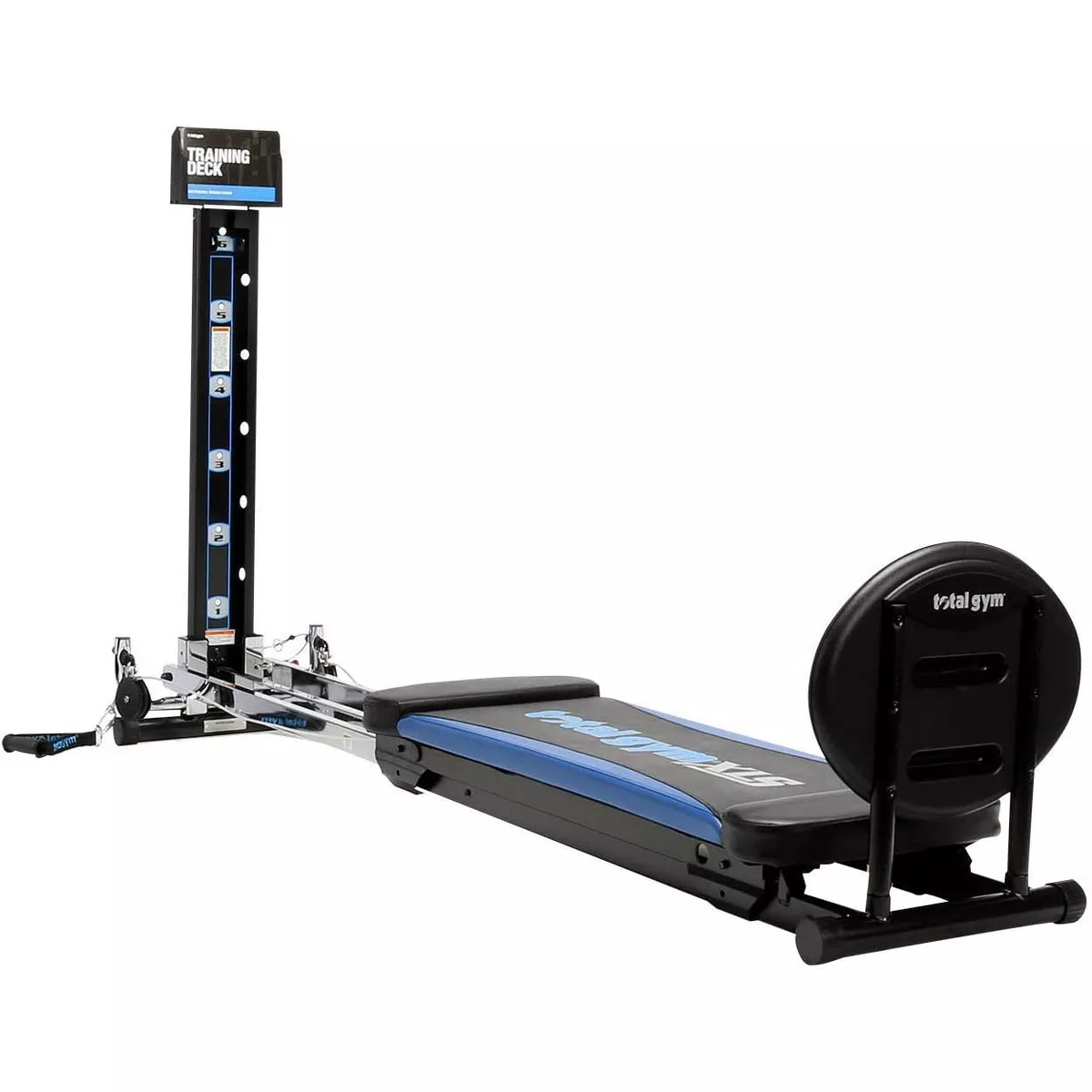 Total Gym XLS Men/Women Universal Total Body Training Foldable Home Gym Workout Machine with Squat Stand, Leg Pull, 2 Ankle Cuffs, and Exercise Chart