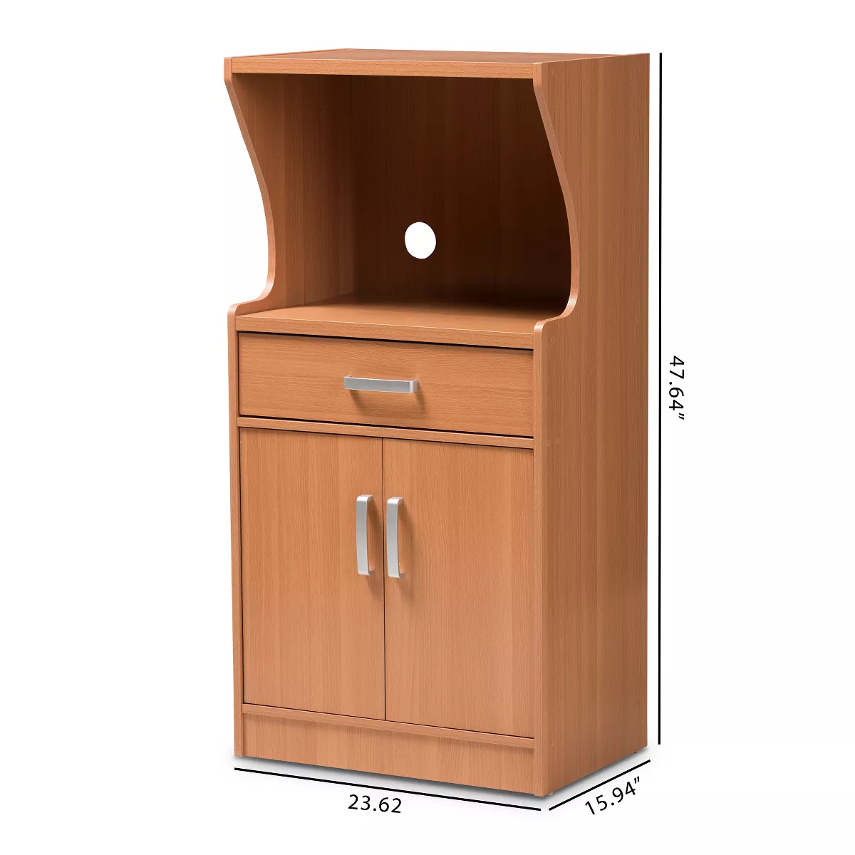 Lowell Modern and Contemporary Wood Finish Kitchen Cabinet Brown - Baxton Studio