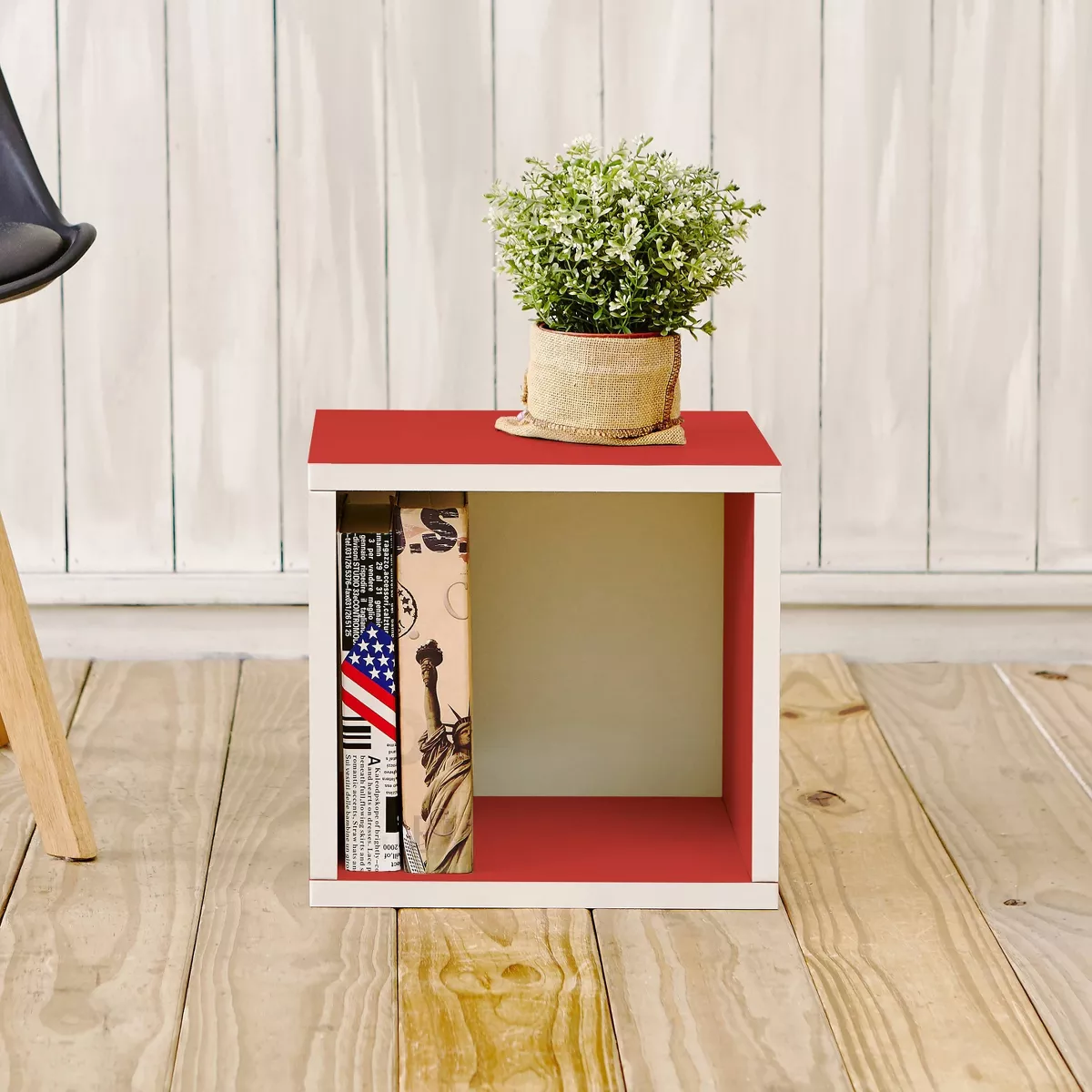 Way Basics Stackable Eco Cube Storage Cubby Organizer Red