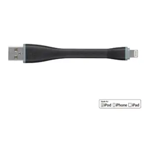Monoprice USB & Lightning Cable - 0.35 Feet - Black | Short Length Apple MFi Certified Lightning to USB Charge & Sync Cable, iPhone X 8 8 Plus 7 7