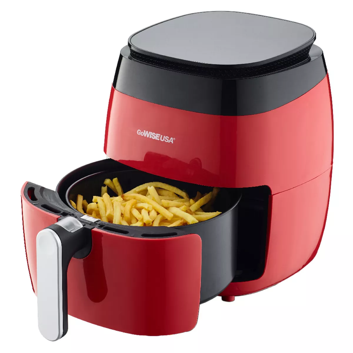 GoWISE USA GW22826-S 1500 Watt 5 Quart Digital Touchscreen Countertop Air Fryer with 8 Preset, Red