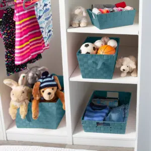 Simplify Large Woven Storage Bin Navy