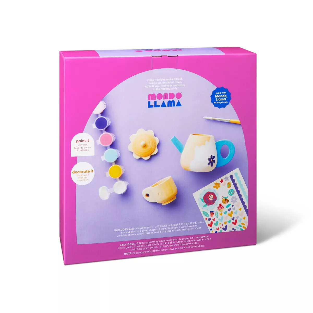 Paint-Your-Own Wood Tea Set Kit - Mondo Llama™