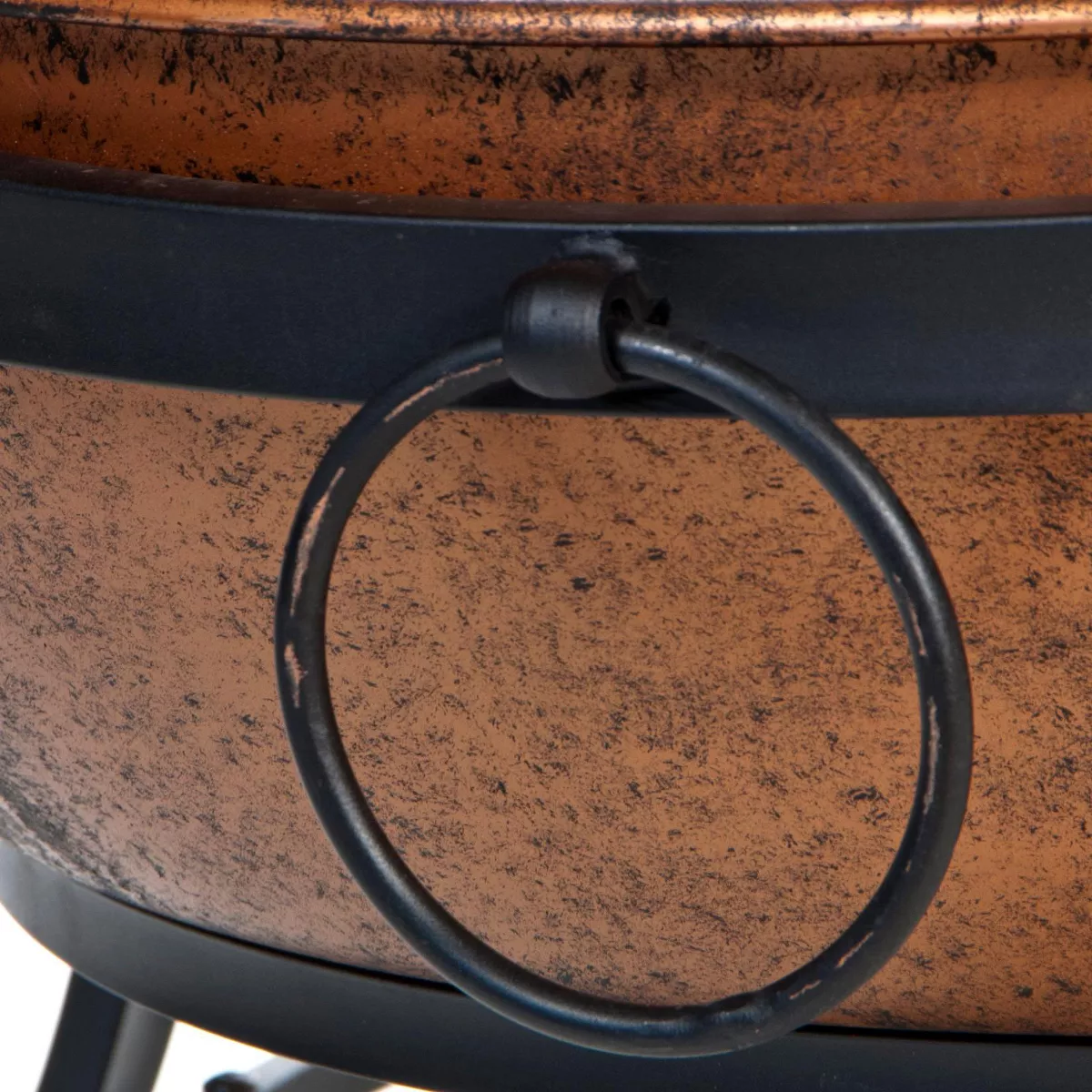 DeckMate 30371 Avondale Outdoor Backyard Patio Portable Steel Fire Bowl Fire Pit, Antiqued Copper Finish