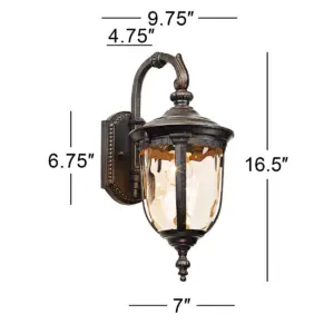 John Timberland Outdoor Wall Light Fixture Bronze 16 1/2