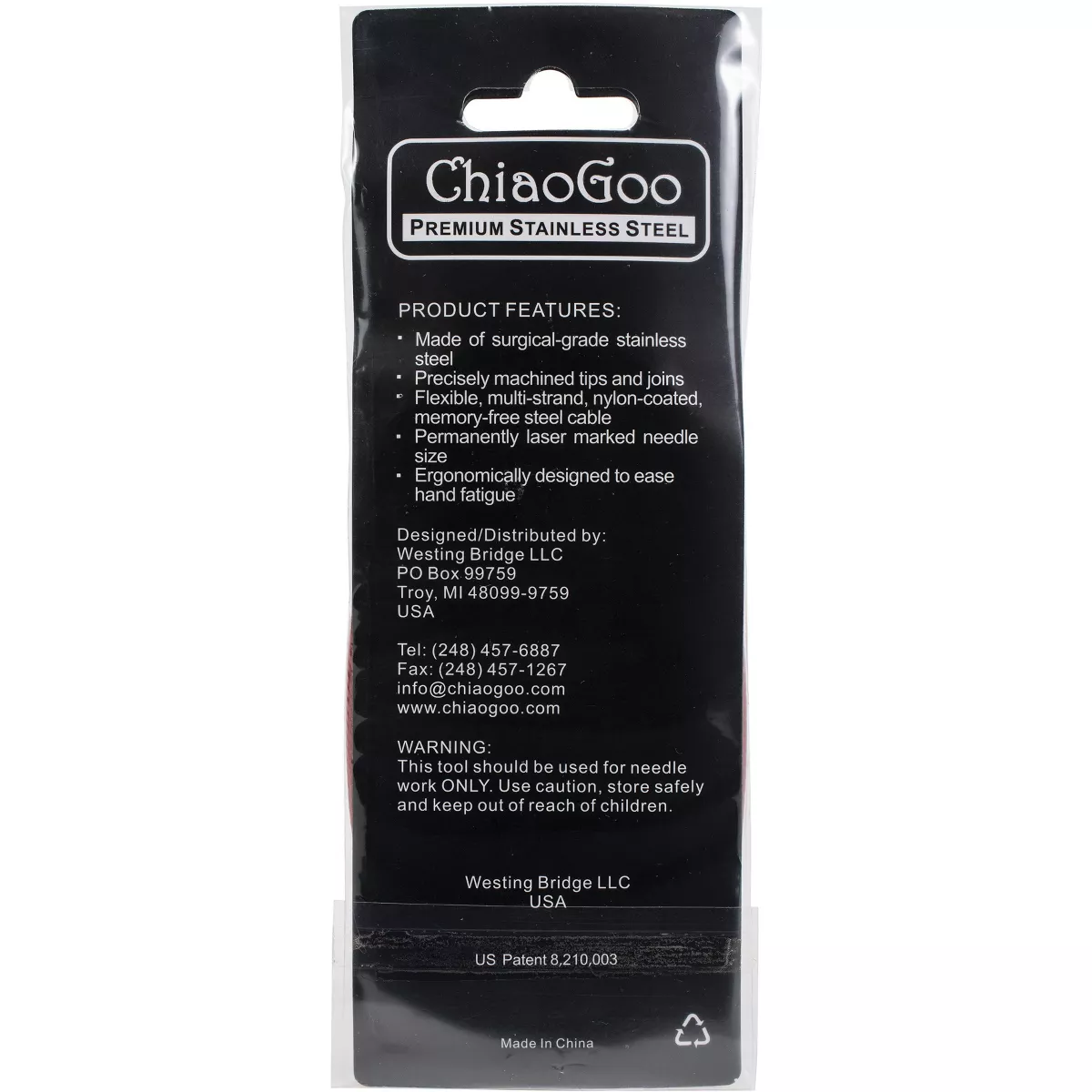 ChiaoGoo Red Lace Stainless Circular Knitting Needles 40