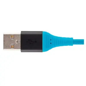 Monoprice USB 2.0 Micro B to Type A Charge and Sync Cable - 6 Feet - Blue | Durable, Kevlar-Reinforced Nylon-Braid - AtlasFlex Series